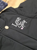 کاپشن پافری دخترانه مشکی طرح love